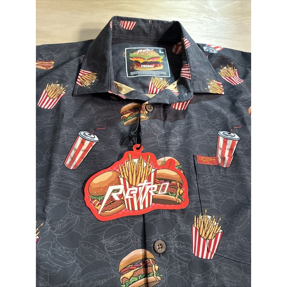Retro Rifle FRYDAY Button Down Shirt. Men's Large - Picture 2 of 7